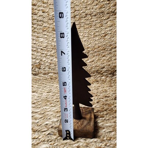 2 Black Bronze Painted Cast Iron Christmas Trees Holiday Decor Festive Tabletop - Picture 6 of 6